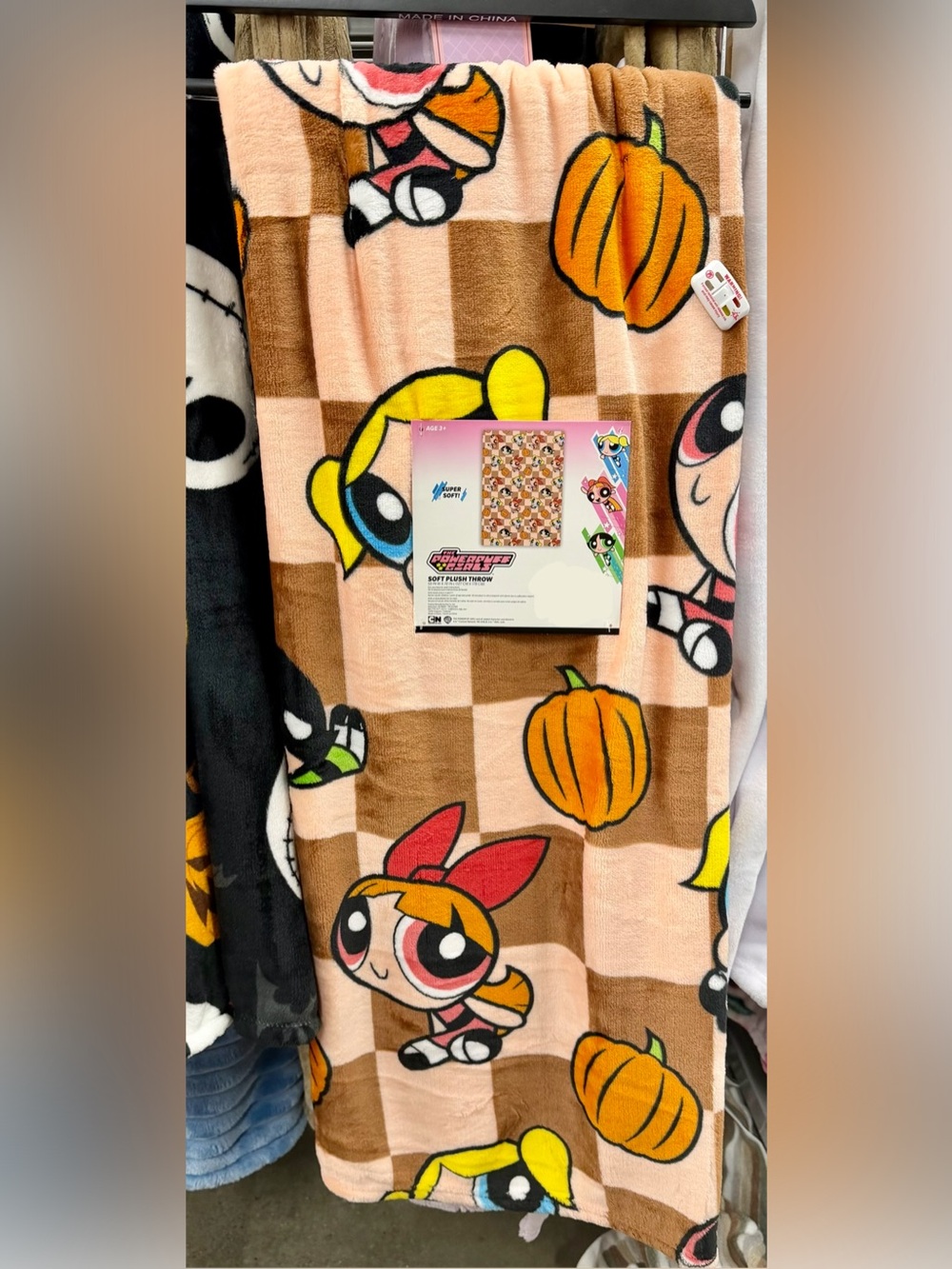 the powerpuff girls fall plush blanket throw